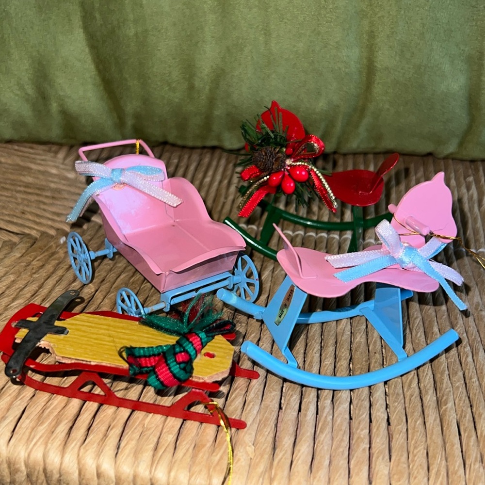 Bundle Vintage Metal Christmas Ornaments